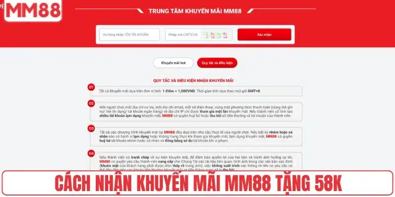 Thông Tin Chi Tiết Về Khuyến Mãi MM88 Tặng 58K 4 Cách nhận khuyến mãi MM88 tặng 58K